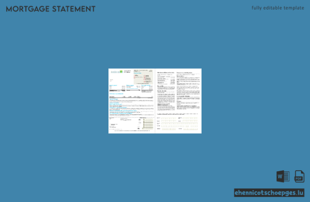 Hypothekenabrechnung der UAE Commercial Bank im Word- und PDF-Format, 2 Seiten, Beispielvorschau